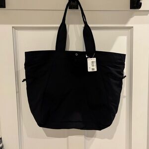 Lululemon Athletica Black Side Cinch Shopper Bag